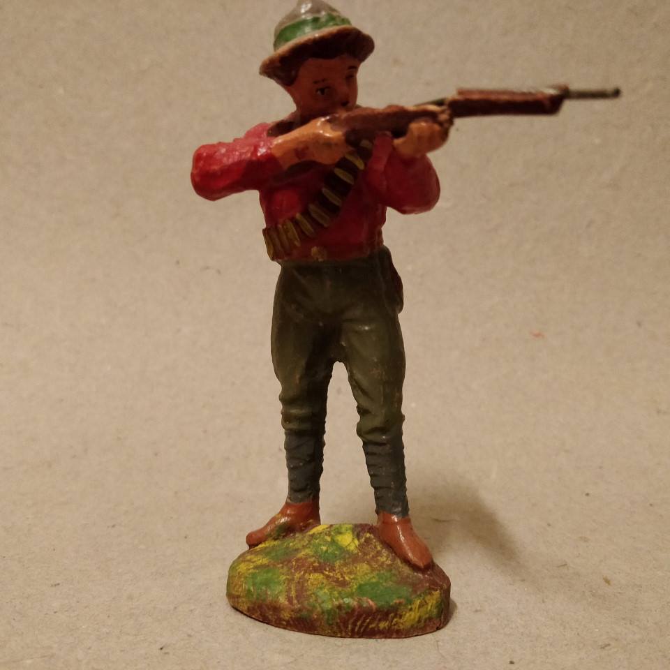 Lot De 5 Petits Soldats Elastolin - 90 Mm - Composition Vintage